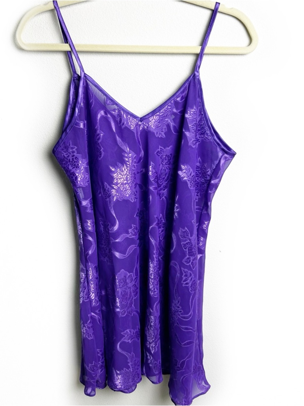 Vintage Inner Most made in the U.S.A. Purple chemise slip dress nightgown M